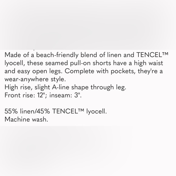 Madewell Linen-Blend Easy Pull-On Shorts Black Medium - Picture 6 of 6